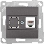 22001360195 - RİTA FÜME Mek+Tuş Data Prizi 1*Rj45 (Cat5e)