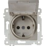 22006100283 - RİTA TİTANİUM Mek+Tuş Kapaklı Topraklı Priz