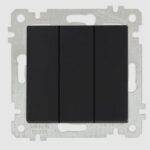 22004090284 - RİTA SİYAH Mek+Tuş Üçlü Anahtar (Vidalı)